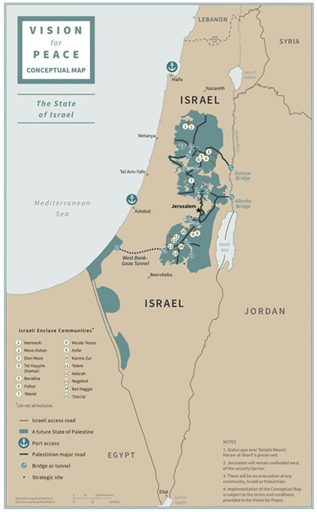 Mapa oficial del Plan de Paz de Trump, también conocido como Visión para la Paz y 